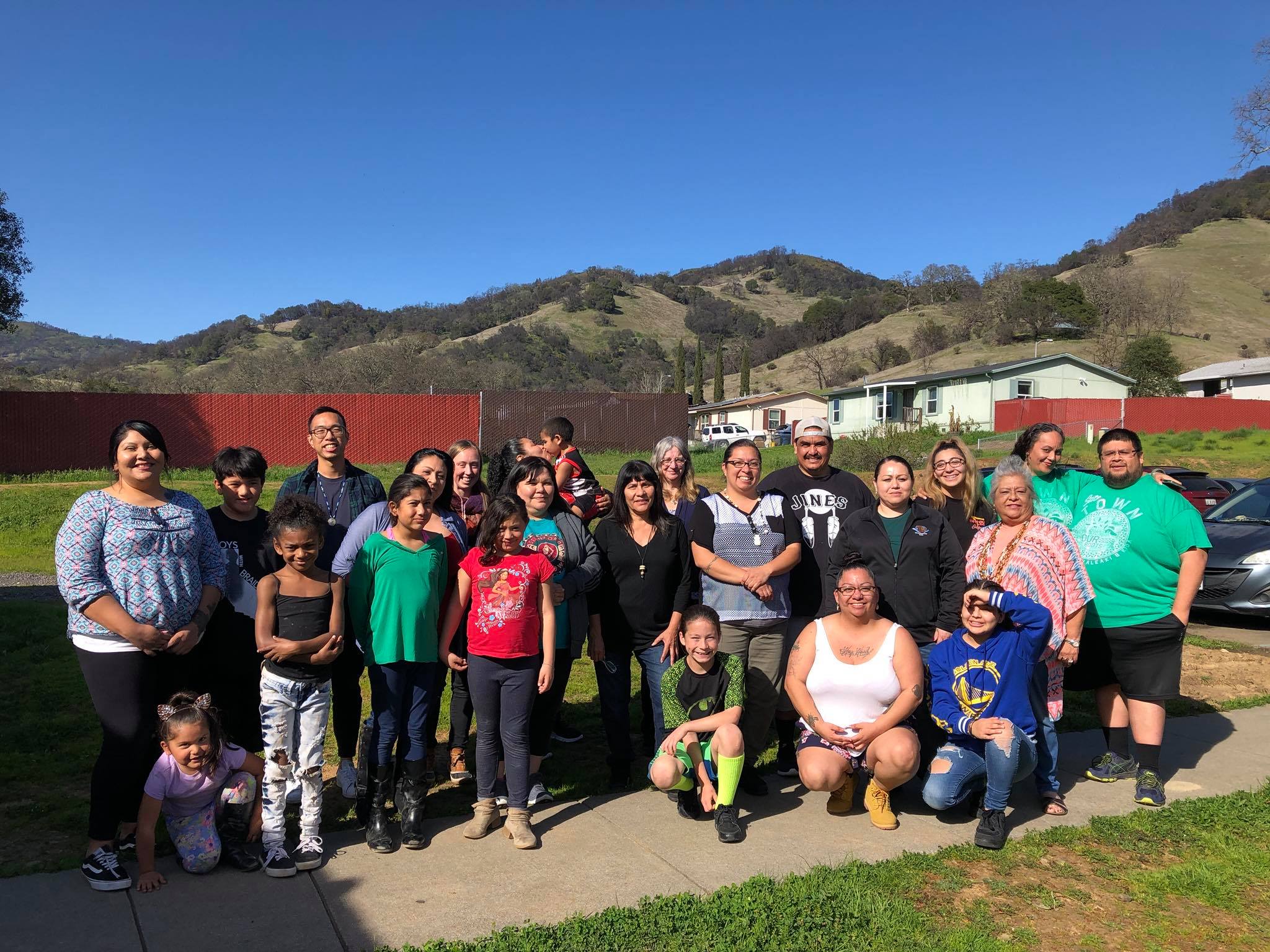 Erica Carson Jr., Edwin Ko, Julia Nee and other participants at a Northern Pomo language camp in 2019.
